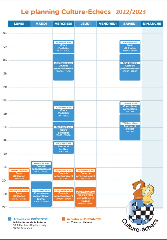 Planning 2022-2023 - Culture-echecs.eu